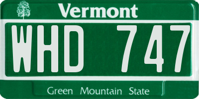 VT license plate WHD747