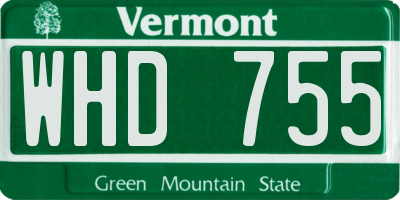 VT license plate WHD755