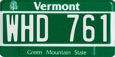 VT license plate WHD761