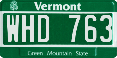 VT license plate WHD763