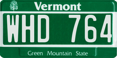 VT license plate WHD764