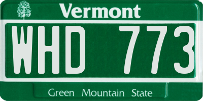 VT license plate WHD773