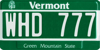 VT license plate WHD777