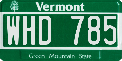 VT license plate WHD785