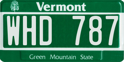 VT license plate WHD787