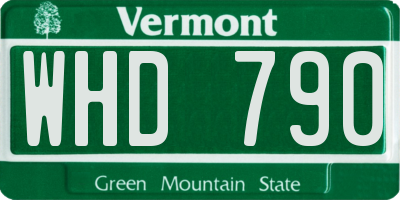 VT license plate WHD790