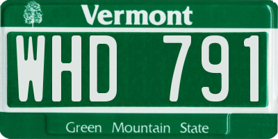 VT license plate WHD791