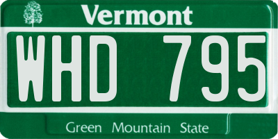VT license plate WHD795
