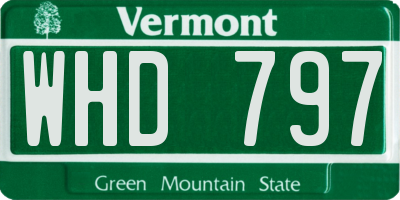 VT license plate WHD797
