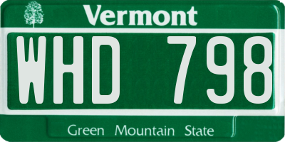 VT license plate WHD798