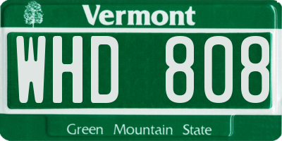 VT license plate WHD808