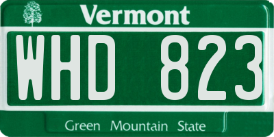 VT license plate WHD823