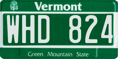 VT license plate WHD824