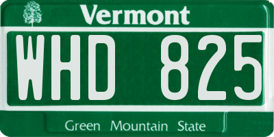 VT license plate WHD825