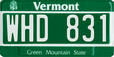 VT license plate WHD831