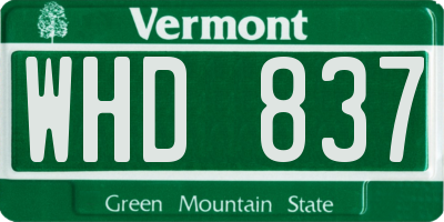 VT license plate WHD837