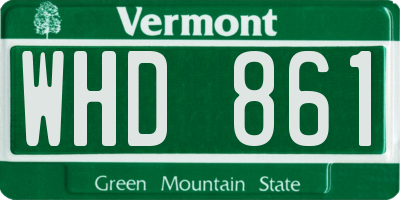 VT license plate WHD861