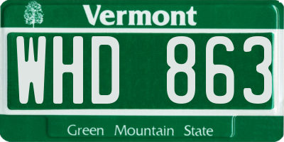 VT license plate WHD863