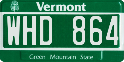VT license plate WHD864
