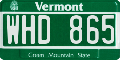 VT license plate WHD865