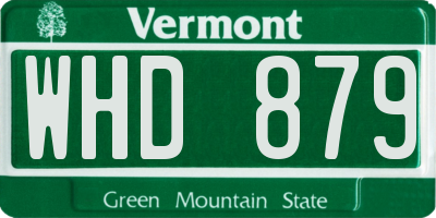 VT license plate WHD879