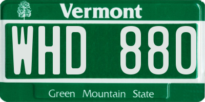 VT license plate WHD880