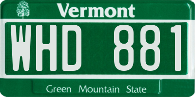 VT license plate WHD881