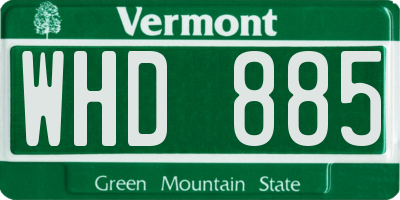 VT license plate WHD885