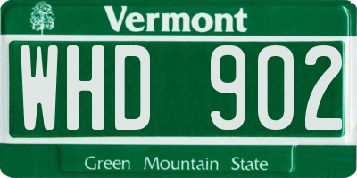 VT license plate WHD902