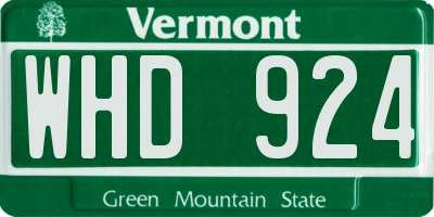 VT license plate WHD924