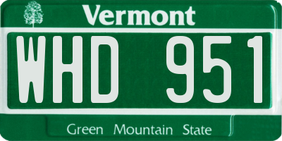 VT license plate WHD951