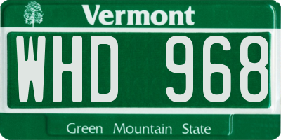 VT license plate WHD968