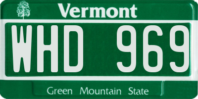 VT license plate WHD969