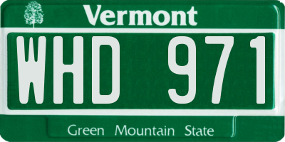 VT license plate WHD971