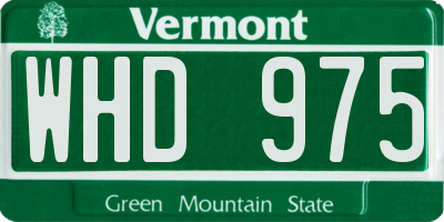 VT license plate WHD975