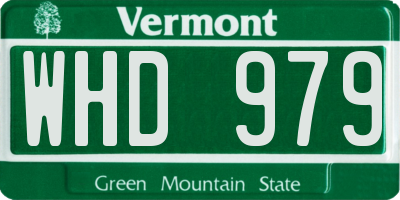 VT license plate WHD979