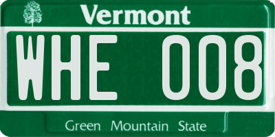 VT license plate WHE008