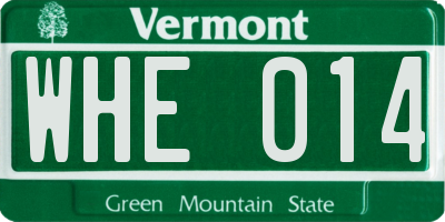 VT license plate WHE014