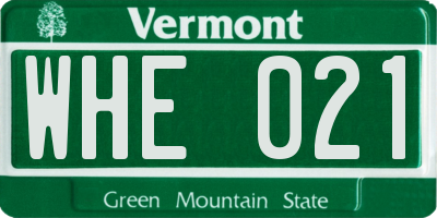 VT license plate WHE021