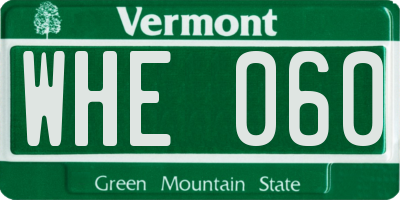 VT license plate WHE060