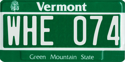 VT license plate WHE074