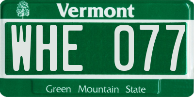 VT license plate WHE077