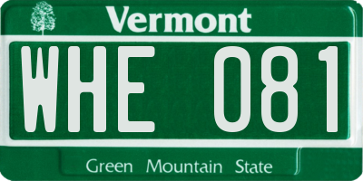 VT license plate WHE081
