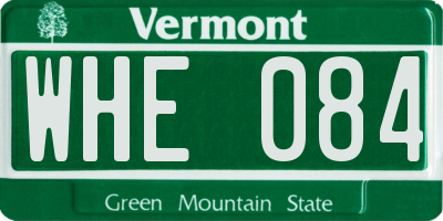 VT license plate WHE084