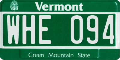 VT license plate WHE094