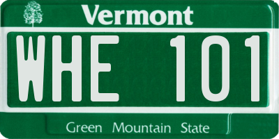 VT license plate WHE101