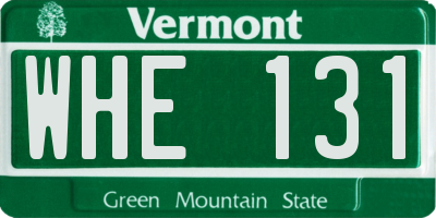 VT license plate WHE131