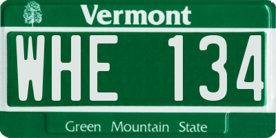 VT license plate WHE134