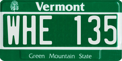 VT license plate WHE135