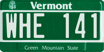 VT license plate WHE141